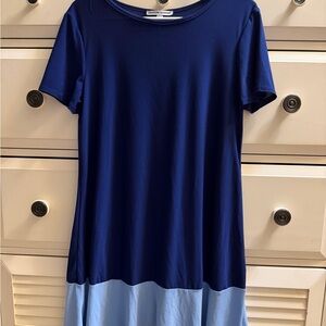 Elegant Blue Colorblock Dress